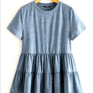 SHEIN Short Sleeve Solid Mock Tee